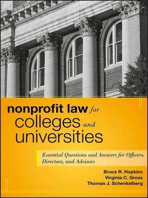 cover image of Nonprofit Law for Colleges and Universities